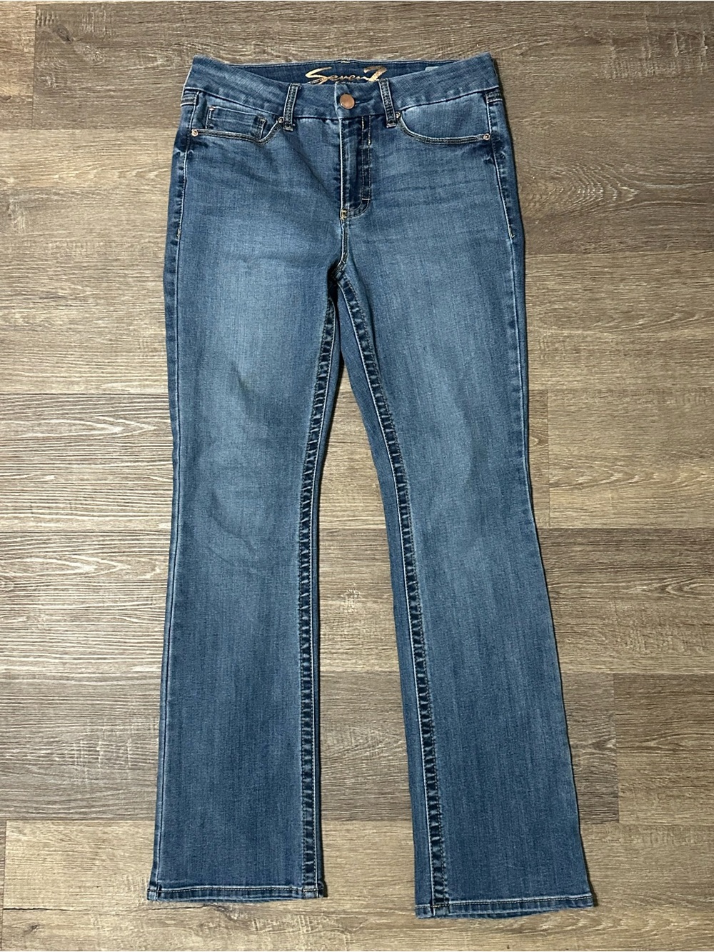 Seven7 tummyless high rise boot jeans medium rinse sz. 8 ✨gently used✨